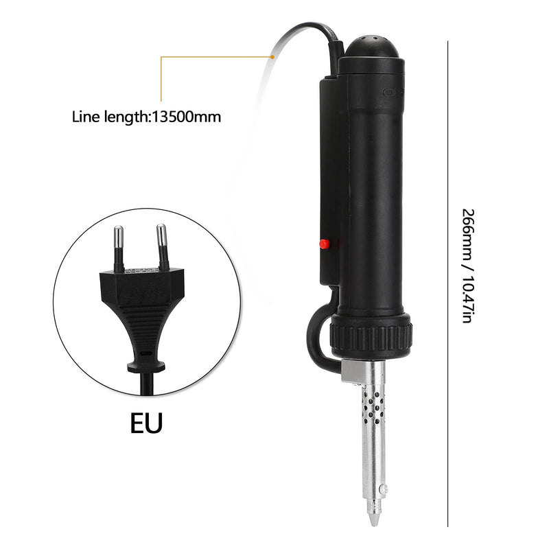 [Australia - AusPower] - Weytoll Electric Desoldering Pump, Electric Vacuum Desoldering Iron, Extraction of Liquid Solder, 350 W Desoldering Pump with Heater, Palm, Electric Soldering Tin Sucker Va-cuum Soldering (Black) Black 