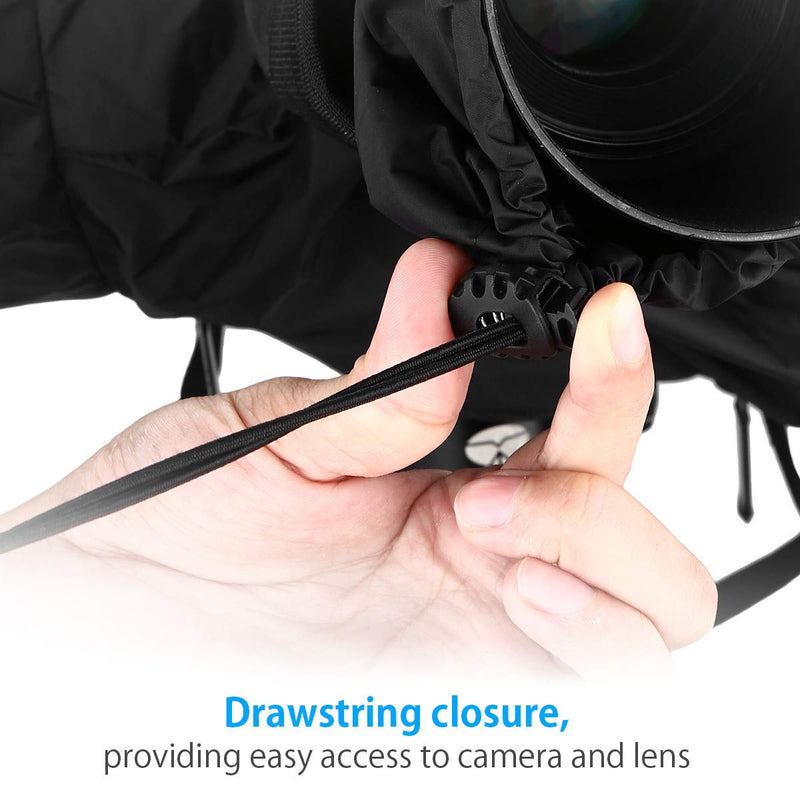 [Australia - AusPower] - Powerextra Professional Waterproof Camera Rain Cover Protector for Nikon Sony Pentax and Other Digital SLR Cameras, Great for Rain Dirt Sand Snow Protection (Black) 