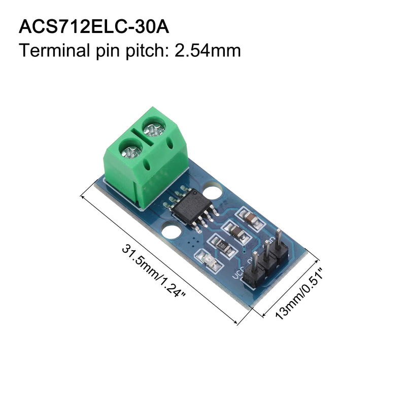 QUARKZMAN ACS712 Current Sensor Module 30A Range Hall Effect Current Sensor Current Measurement AC/DC for Current Detection Pack of 5 | Hall-effect current sensor, for current detection