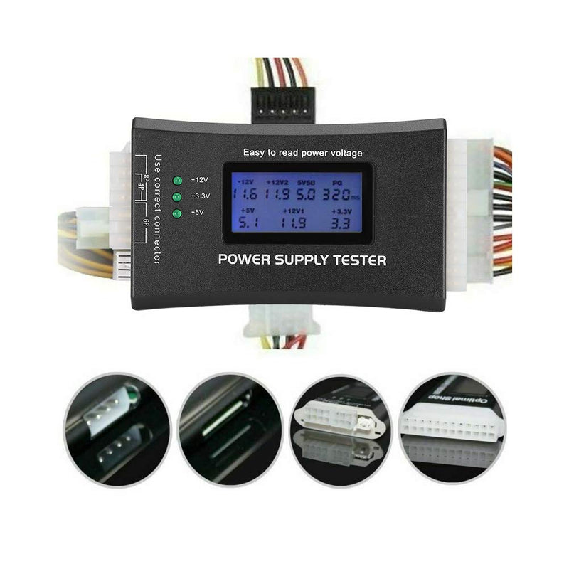 [Australia - AusPower] - Computer PC Power Supply Tester, ATX BTX ITX TFX Power Supply Tester with LCD Screen Display, Computer Host Inspection and Maintenance Tester Tool 