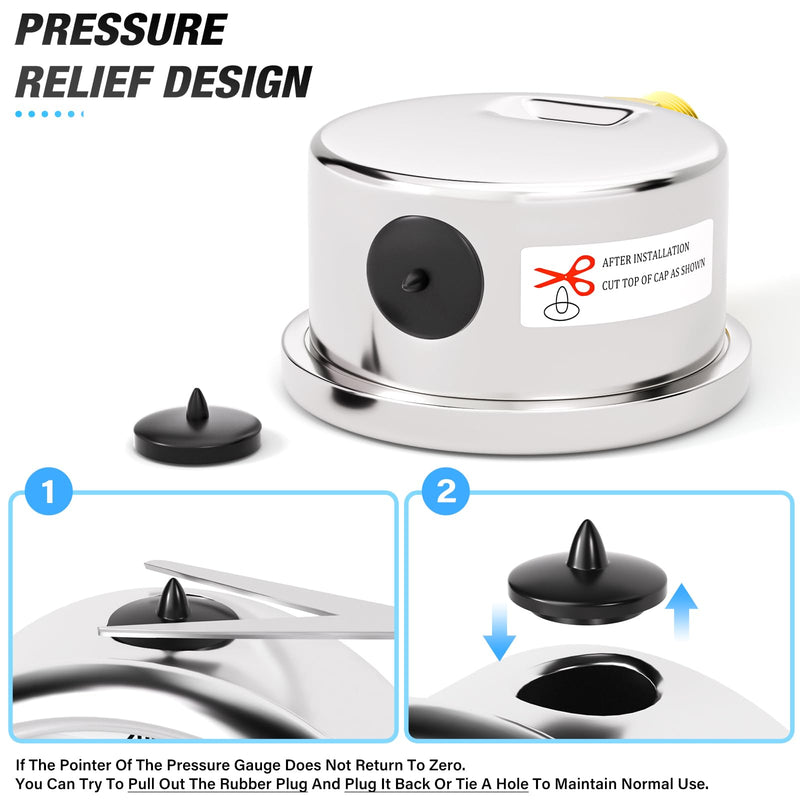 [Australia - AusPower] - MEANLIN MEASURE 0-16BAR/0~230Psi Stainless Steel 1/8" BSP 1.5" Face Dial, Glycerine Filled Pressure Gauge, Liquid Filled, Water Oil Air, Forearm, with 1/8" x 1/4" BSP and 1/8" x 3/8" BSP Hex Socket 0~16BAR/0~230PSI Mounted on the bottom 