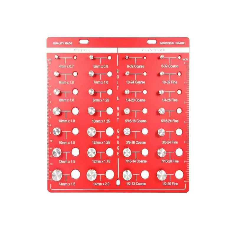 [Australia - AusPower] - 28 Thread Checker Nut and Bolt Thread Checker Bolt Size and Thread Gauge Bolt and Nut Identifier Gauge Bolt Gauge (Red Square 28 Size) Red Square 28 Size 