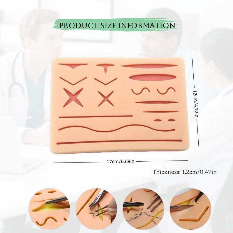 [Australia - AusPower] - Suture Practice Complete Kit for Medical Student,Suture Training Pad, Suturing Practice kit, Surgical Stitches Kits Suitable for Nursing,Medical Students(16 Wounds) 16 Wounds 
