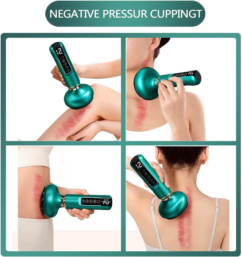 Intelligent Handheld Massage Tool for Anti - Cellulite, Electric Cupping Device with 12 Suction Modes. This Fat Remover Massager is Suitable for Arms, Legs. (Olive) Olive
