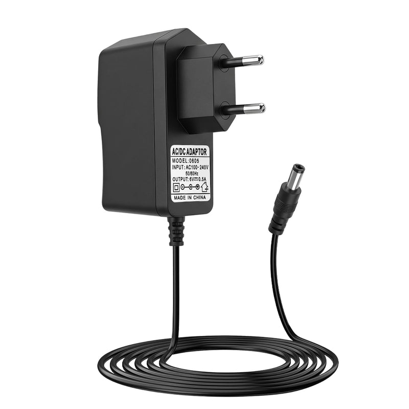 6 V Power Supply Charger for Boso Medicus Blood Pressure Monitors | Suitable for models Control/Prestige/UNO/Family/TB-233C/410-7-150, stable 5.5 x 2.1 mm plug, 1.2 m cable, multiple protection