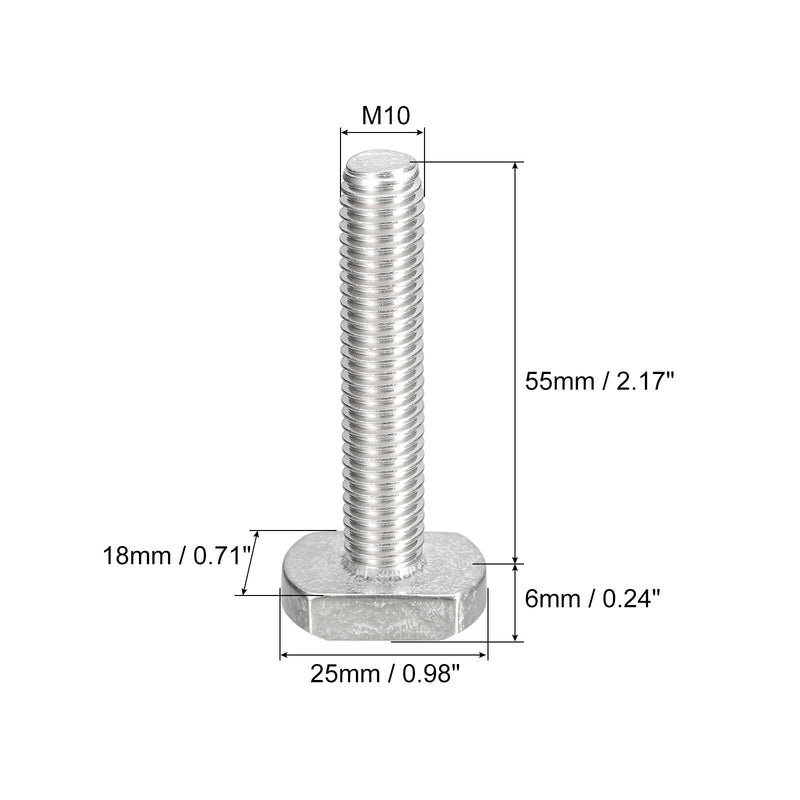 [Australia - AusPower] - uxcell T-Slot Bolts, 2pcs M10x55mm T Slot Drop-in Stud Sliding Bolts 304 Stainless Steel T Shape Screws for T Track 