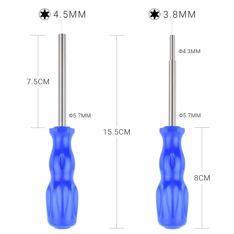 [Australia - AusPower] - Gamebit Screwdriver Set, Security Screwdriver Bit Set 3.8mm and 4.5mm Security Screwdriver Perfect fit for Virtual Boy, Opening Nintendo, Sega Consoles and Game Cartridges - Blue 