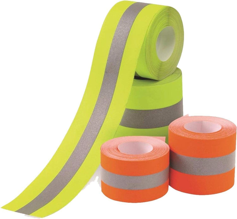 Just In Trend Sew on High Visibility Hi Vis Retro Reflective Fabric Tape (2" x 10 yds, Orange/Silver) Orange / Silver 2" x 10 yds