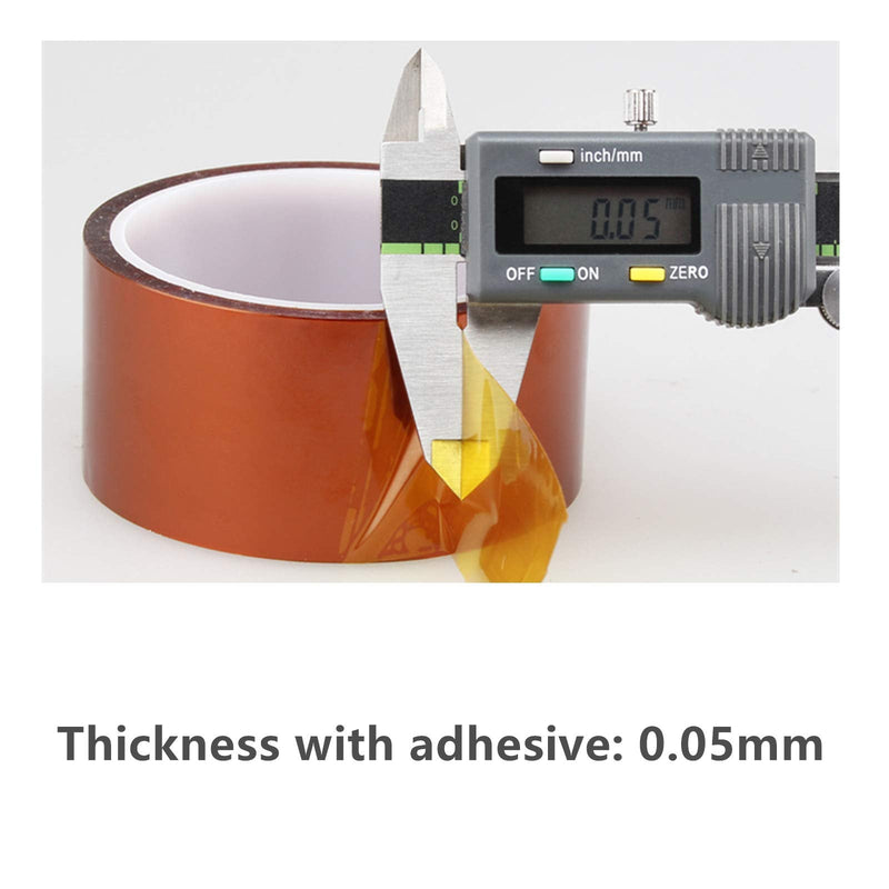 High Temperature Tape, 4 inch (100mm) X 108 FT (33M) Polyimide Resistant Tape Silicone Adhesive for 3D Print Platform, Soldering,