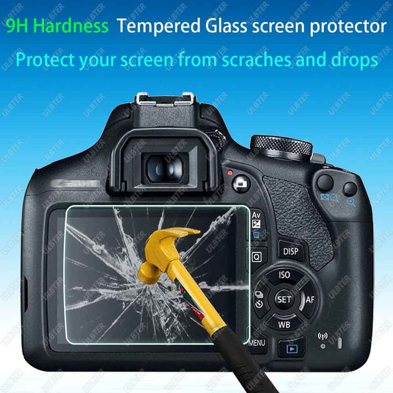 [Australia - AusPower] - Rebel T7 T6 Screen Protector for Canon EOS Rebel T7 T6 T5 DSLR Camera & Hot Shoe Cover, [2+3Pack] 0.3mm 9H Hardness Tempered Glass Flim Anti-Scrach Anti-Fingerprint Anti-Bubble 