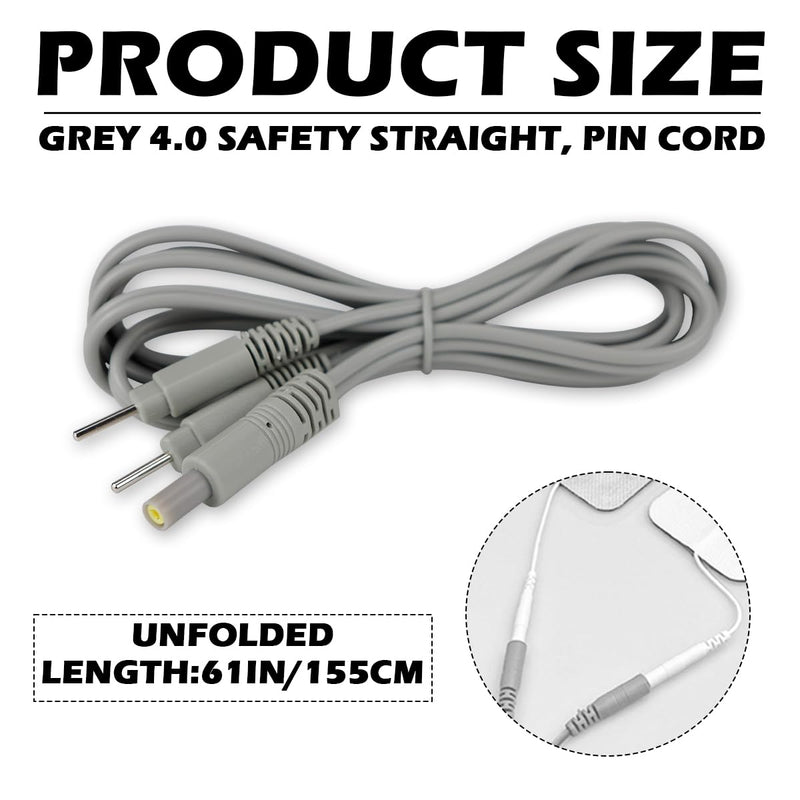 [Australia - AusPower] - Electrode Wire TENS Machine Electrode Wire 2 in 1 Pin Type Electrode Wire Cable 2mm 1.5m Electrode Electric Shock Wire for TENS Massage Machine 