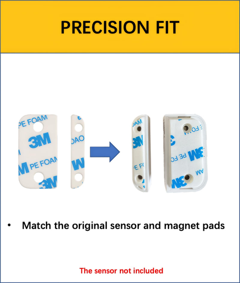 [Australia - AusPower] - Adhesive Replacement Strips for Ring Contact Sensor 2nd Gen - Pre-Cut Double-Sided Tape 6-Pack (6 Sensor & 6 Magnet Pads), No Cutting Needed, Secure Mounting for Door/Window Alarm Systems (6-Pack) 