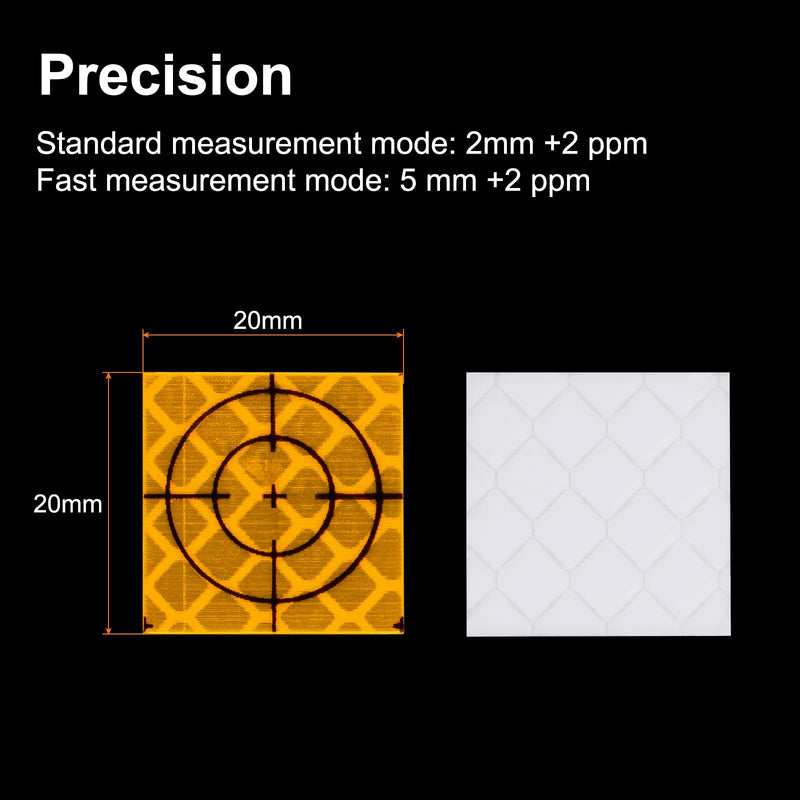 HARFINGTON 20pcs Survey Reflector Sheets 20x20mm Self-Adhesive Reflective Tape Survey Target Mark for Total Stations, Yellow