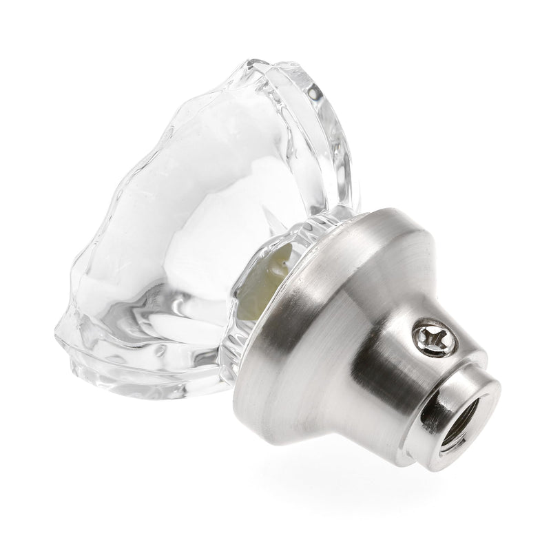Prime-Line E 28325 Passage Door Latch Set, Glass Knob, Satin Nickel | Vintage, Latch Bolt, Single Pack