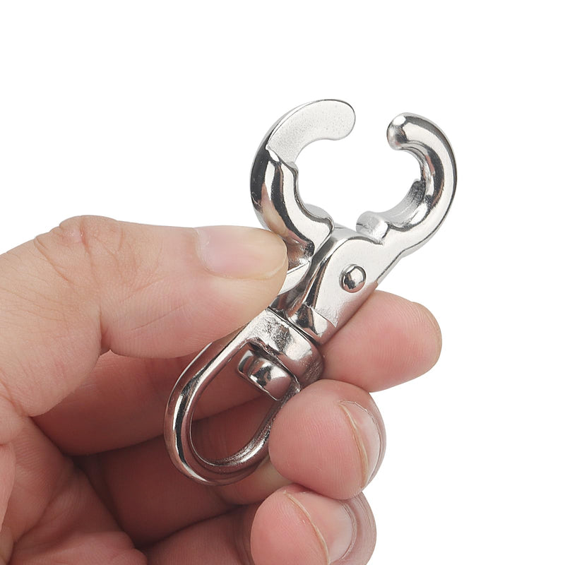[Australia - AusPower] - 4 Pack 2.8 Inch Trigger Snap Hooks, 360 Degree Swivel Lobster Clasps, Stainless Steel 316 Scissor Snap Lobster Claw Clips for Flag Pole, Pet Leash, Camera Straps, Cages 