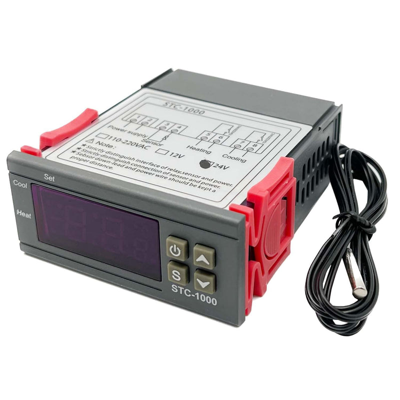 [Australia - AusPower] - FainWan STC-1000 DC 110V-220V 10A Microcomputer Digital Display Temperature Controller Thermostat Control Switch 2 Relay Output Cooling Heating and NTC 10K Thermistor Sensors Temperature Probe 