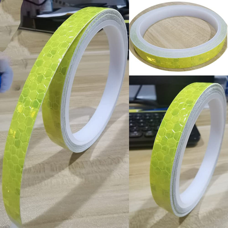 Yellow Fluorescent Reflective Tape,0.5 Inch×15 Feet Reflector Strips,High Visibility Outdoor Waterproof Self-Adhesive Reflective Tape for Bikes Cars Ships Motorcycles… 0.5 Inch×15 Feet Fluorescent Yellow