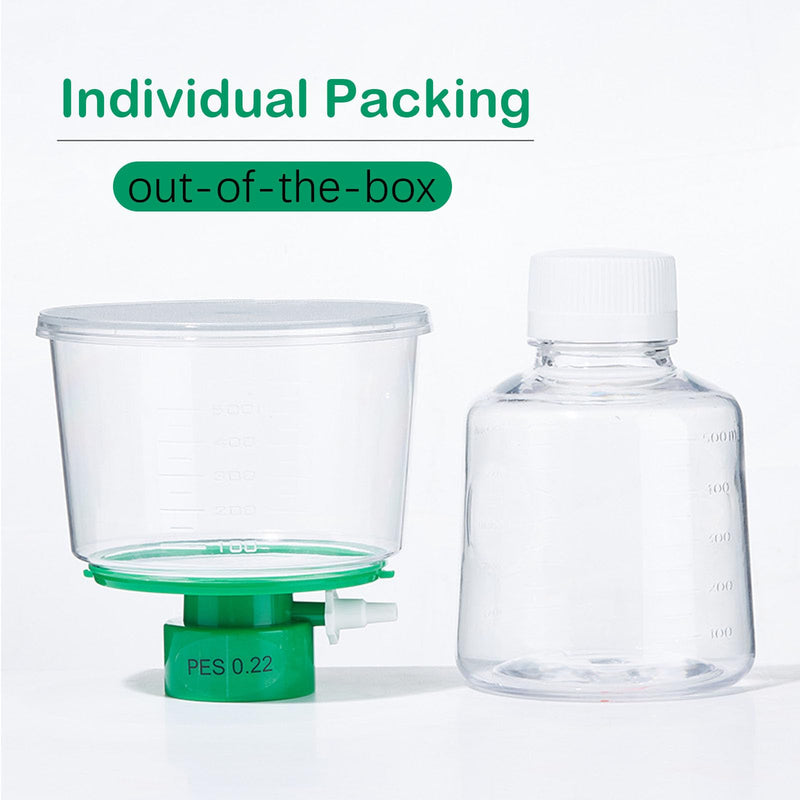 [Australia - AusPower] - 500ML Vacuum Filter Units with 0.22um PES Membrane, Filter Membrane Diameter: 90mm,Individually Wrapped (500mL - 0.22um PES) 500mL - 0.22um PES 