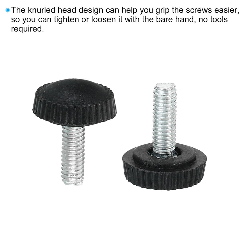 [Australia - AusPower] - PATIKIL M4x12mm Knurled Thumb Screws, 20 Pack Male Thread Round Clamping Screws Knobs Hand Grip Bolts Mounting Fasteners for Lighting Furniture Hardware Black 