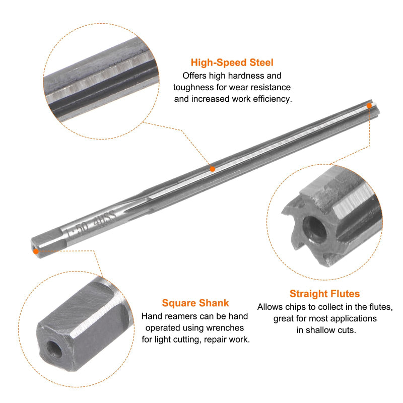 [Australia - AusPower] - QUARKZMAN Conical Hand Reamers 1:50 4 mm Small Diameter 5 mm Large Diameter Straight Groove High Speed Steel (HSS) Cone Reamer for CNC Metal Tools 4mm - 5mm 