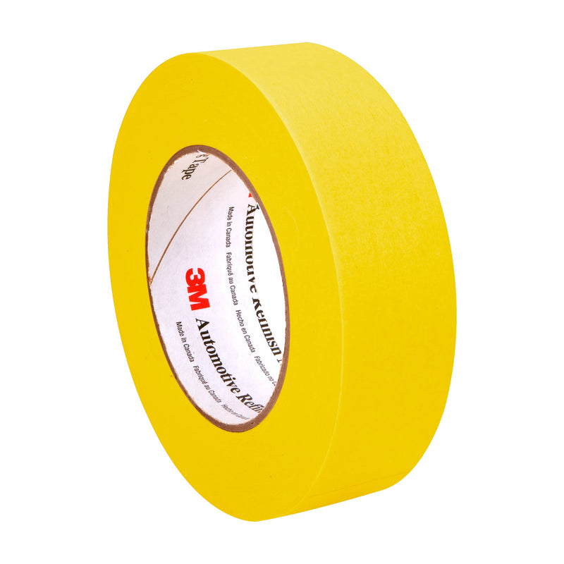 3M Automotive Refinish Masking Tape 388N, 06654, 36 mm x 55 m, Yellow, Crepe Backing, Moisture Resistant, Multi-Purpose 36 mm x 55 m (1 Roll)