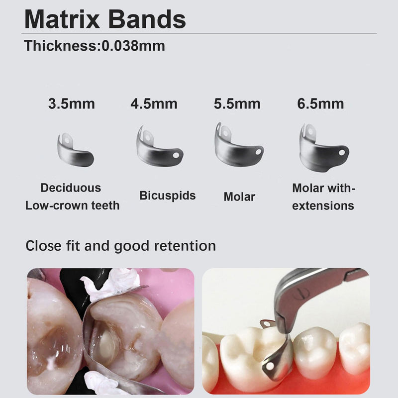 [Australia - AusPower] - 50PCS Dental Sectional Contoured Matrices Matrix Bands, M4 Dental Matrix Bands, Dental Matrix Bands for Dental Restorations (4.5mm, 2) 4.5mm 