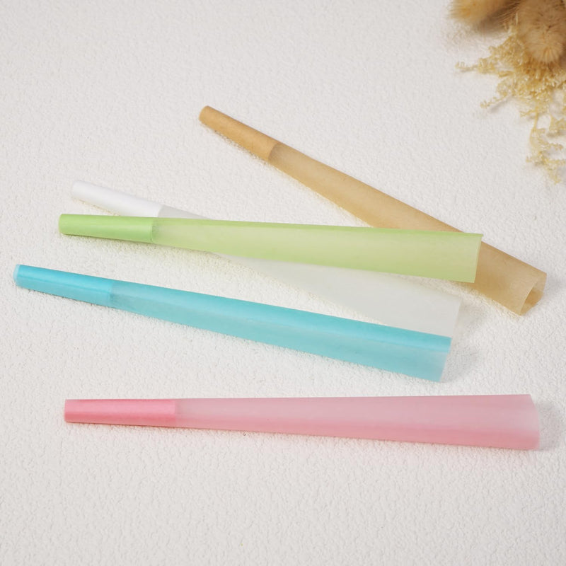 Pack of 110 108 mm King Size Premium Cones, Conical Sleeves with Filter (5 Colors) | Pre-twisted joint tubes, pre-rolled cones 5 colors