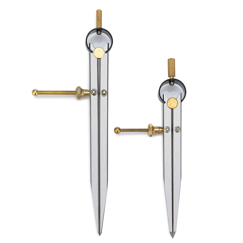 [Australia - AusPower] - 2 PCS Adjustable Lockable Spring Wing Divider Calipers, 6 Inch and 8 Inch Steel Leather Compass Creaser, Drafting Compass Tool for Woodworking, Metalworking, Geometry Drawing 