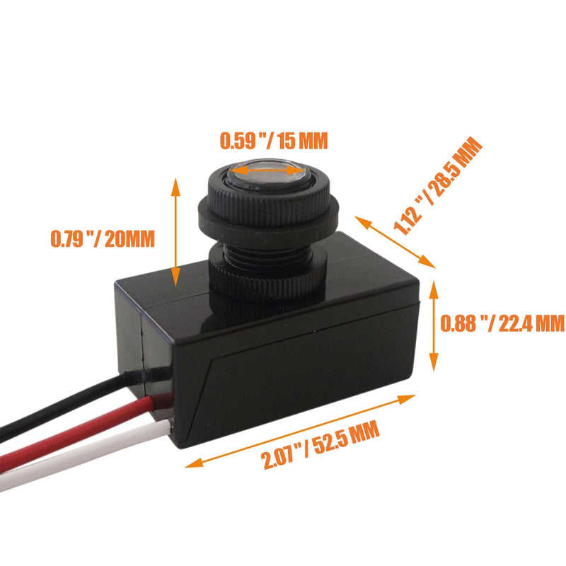 [Australia - AusPower] - 2 Pack DC12V 24V 36V 48V Photoelectric Switch for Outdoor Lights, Dusk to Dawn Sensor, Auto ON Off Light Switch Controller, Raintight Automatic Photocell Light Sensor - 5A(DC 8-50V) 