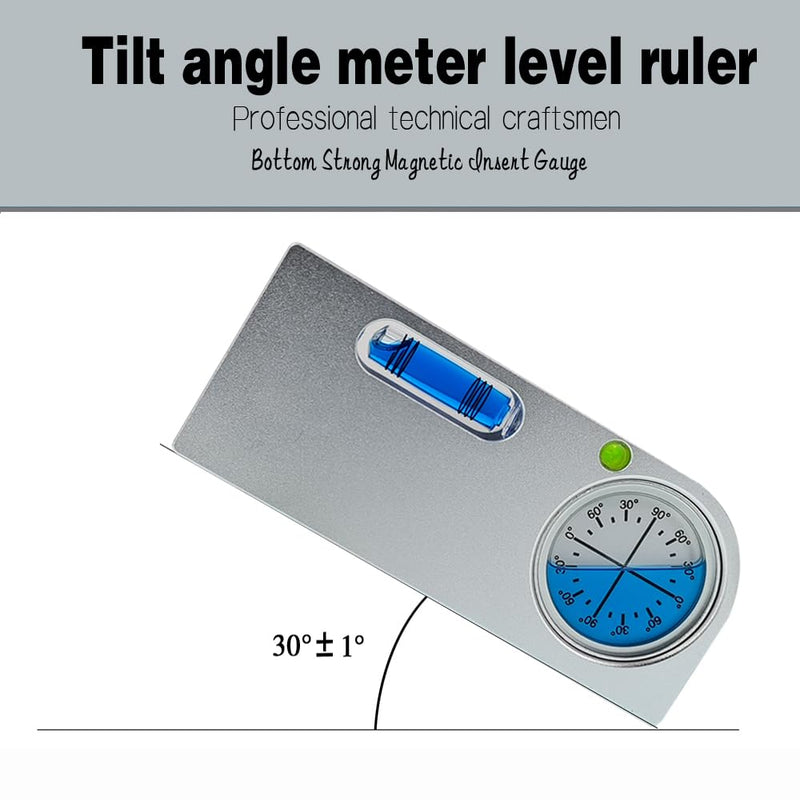 [Australia - AusPower] - Solid aluminum alloy small level ruler tilt angle measurement portable mini adjustable horizontal bubble magnetic universal bubble (blue（blue）) Blue（blue） 