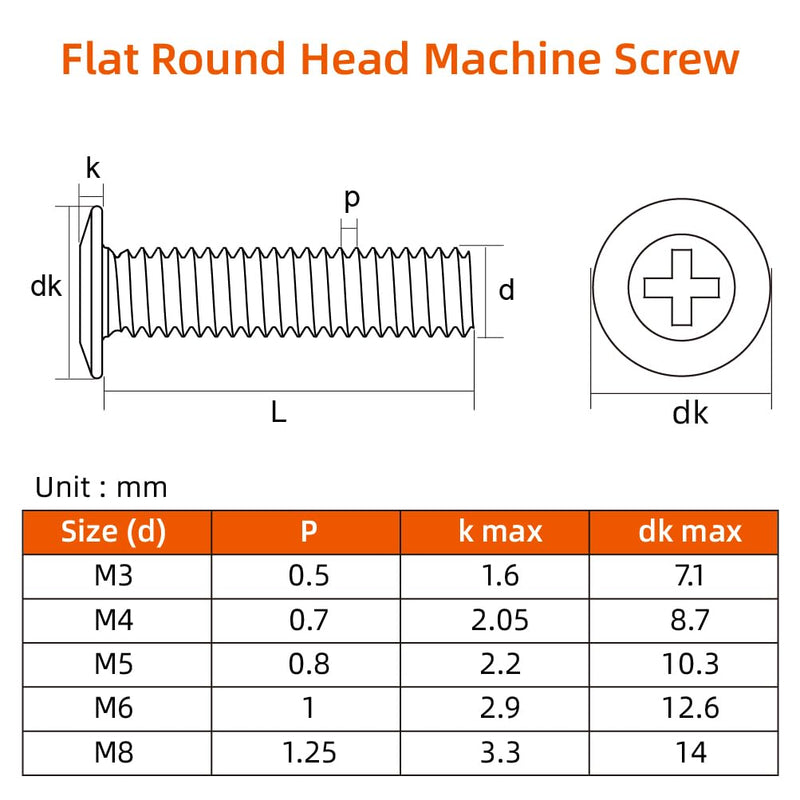[Australia - AusPower] - M6-1.0 x 16mm Flat Round Head Machine Screw, Furniture Bolts Countersunk Connector Screws, Stainless Steel 18-8 (304), Black Finish, Fully Threaded, 25 PCS M6-1.0 x 16mm 