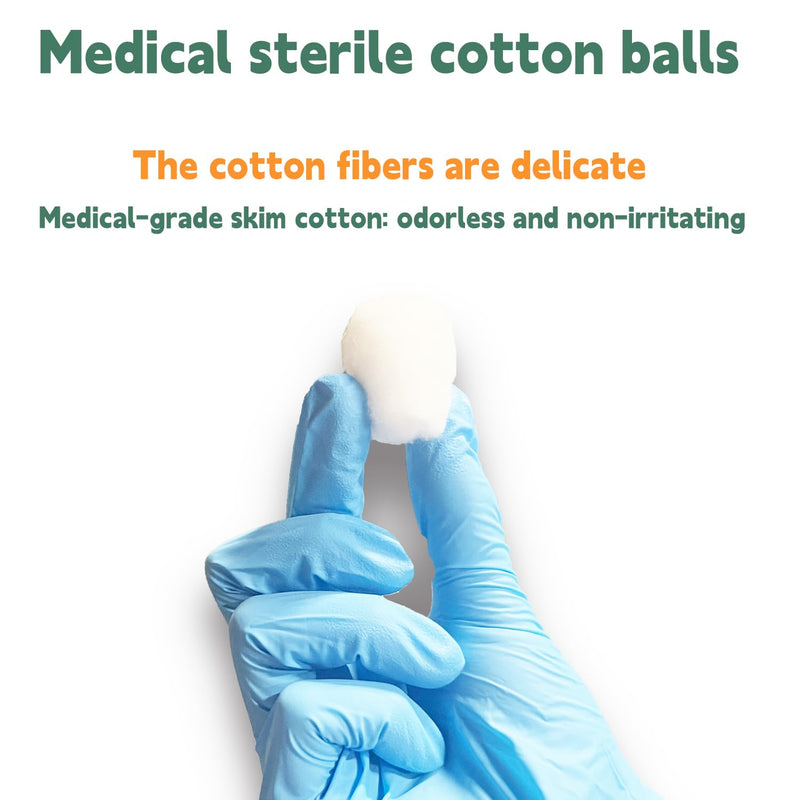 [Australia - AusPower] - Cotton Balls Sterile – Gentle and 100% Pure Cotton, Ideal for Makeup and Sensitive Skin, Individually Packaged (120 Count) 
