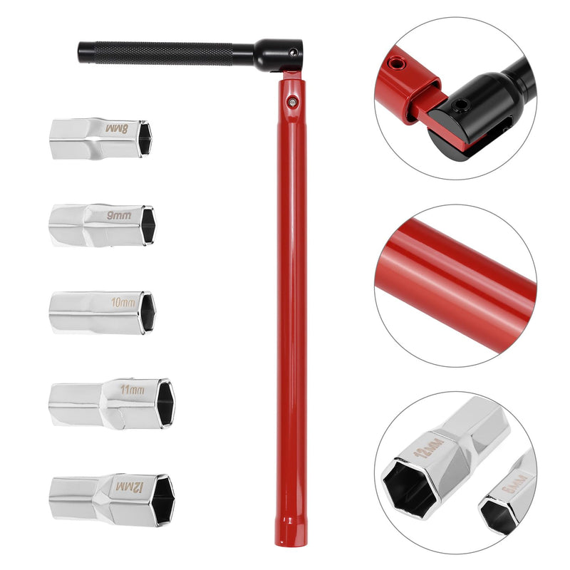 QWORK 8-13 mm Adjustable Tap Key Set, Tap Wrench with Interchangeable Sockets, Tap Wrench