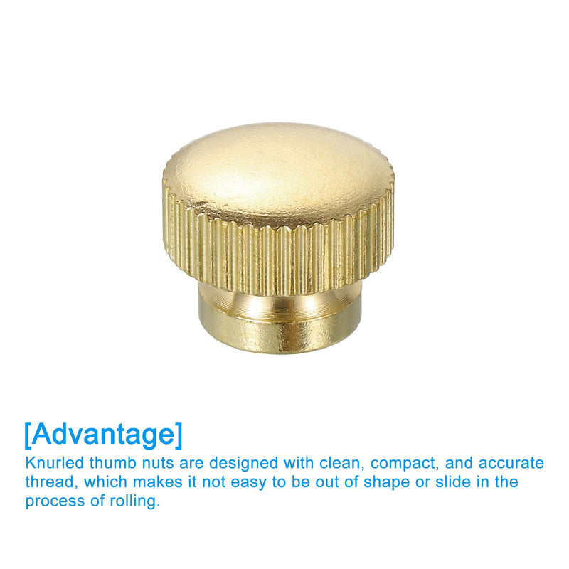 [Australia - AusPower] - uxcell Knurled Thumb Nuts, 2Pcs M6 x D14mm x H11mm Brass High Head Blind Hole with Collar High Head Blind Hole Round Knobs Fasteners for 3D Printer Parts, Machine Tools 2 