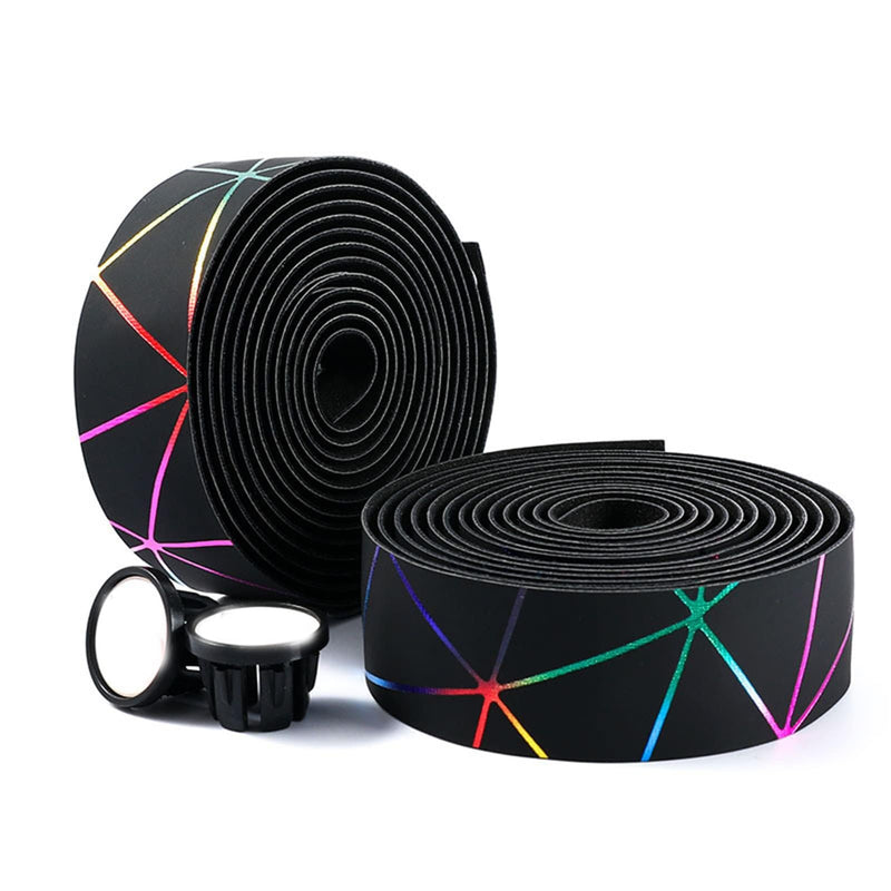 Bike Handlebar Tapes, Professional Anti-Slip Shock Absorbing EVA Cycling Handle Wraps with Adhesive -Stylish Bicycle Makeover Accessory Enhanced Cycling Comfort & Handle Grip Control (2 Rolls, Black) Black and Color