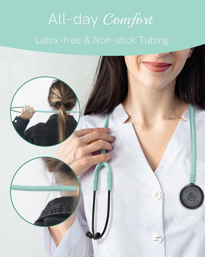[Australia - AusPower] - FriCARE Lightweight Stethoscope - Stethoscopes for Nurse Medical Nursing Students - Classic Home Health Diagnostic Kit, StethoMedic Essentials, Lifetime Warranty & FSA HSA Eligible (Mint Green) Mint Green 
