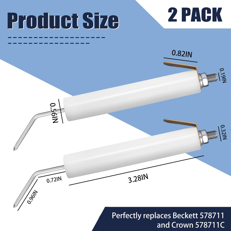 [Australia - AusPower] - 578711 Oil Burner Electrode for Beckett and Miller Mobile Home Furnace AF15 AF10 CMF - 2 Pcs 