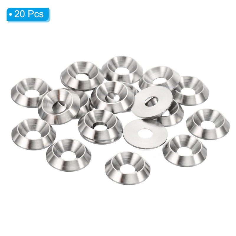[Australia - AusPower] - PATIKIL M5 Finish Countersunk Washer, 20pcs 16mm Dia. 3.5mm Tall Solid 304 Stainless Steel CNC Finish Cup Washer Screw Head Gasket for Industrial Construction 20 M5 x16mm x3.5mm 