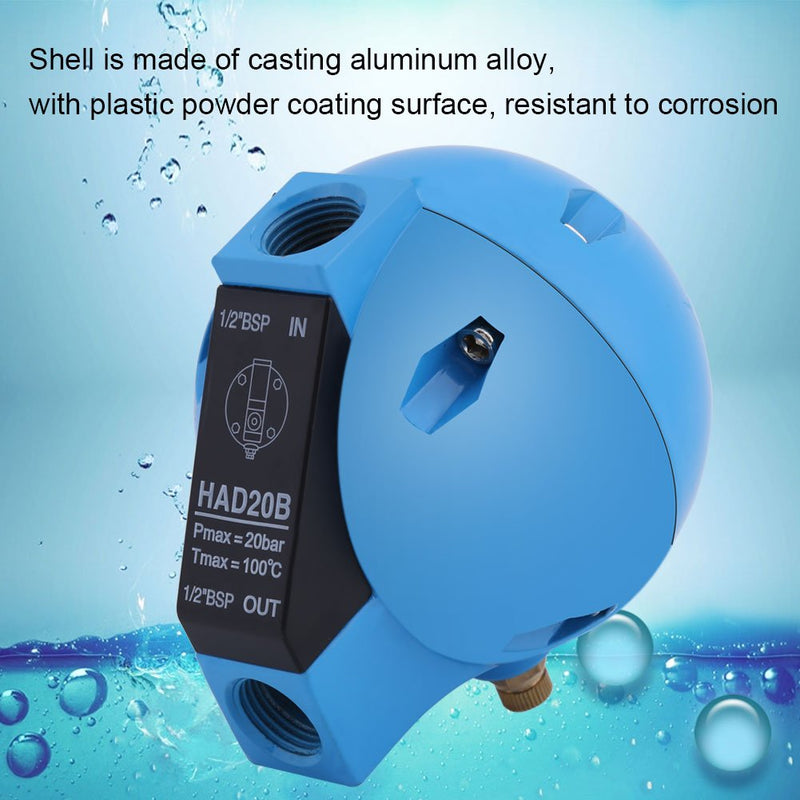 [Australia - AusPower] - Spherical Drain,1pc HAD20B Automatic Condensate Mechanical Round Drain Valve with Resistant to (1/2BSP,400L/H,20Bar) 
