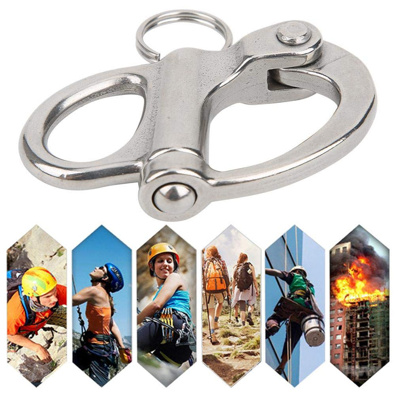 [Australia - AusPower] - 316 Stainless Steel Snap Hook, Fixed Quick Release Mountaineering Rock Climbing Snap Hook for Outdoor Camping Mountaineering(70mm) 