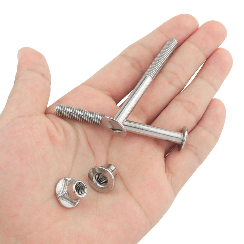 [Australia - AusPower] - 10 Sets Anti Theft Bolt and Nut Accessories Kit M6x60mm Stainless Steel Tamper Proof Nut Unidirectional Dismantling Screw for U Channel Columns 