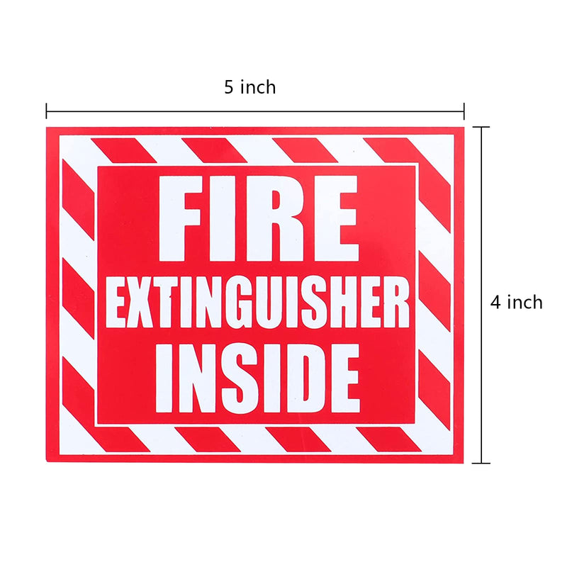 Fasmov 10 Pack Fire Extinguisher Inside Sticker Self -5" x 4" Red on White - NewNest Australia