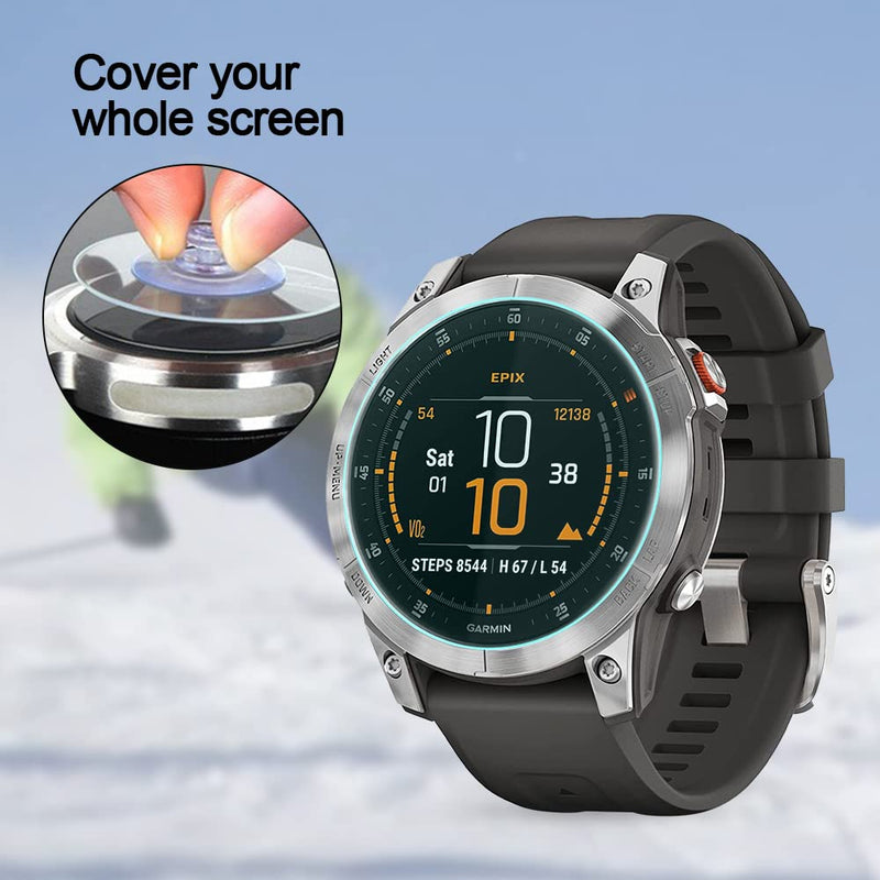 [Australia - AusPower] - Poyiccot 2Pack Compatible with Garmin epix Gen 2 Screen Protector, 9H Hardness Tempered Glass Screen Protector Compatible With Garmin epix Gen 2 Smartwatch [Full Cover Protective ] [Anti Scratch] 