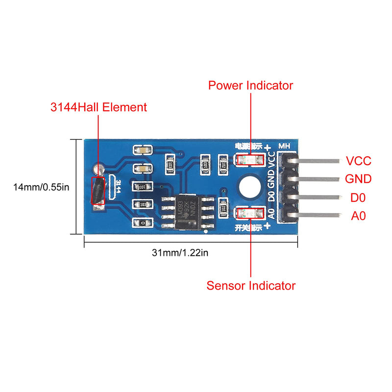 10pcs Hall Sensors Module 3144E Hall Switch Speed Magnetic Swiches Speed Counting Sensor Module for Arduino Smart Car