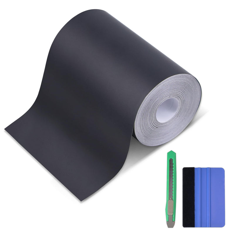 Lypumso Matte Black Vinyl Wrap Tape Roll, 4 Inch x 30ft and 2 Inch x 30ft Self-Adhesive Black Out Chrome Delete Tape with Tool Kit