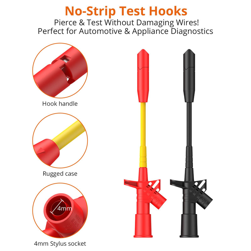 Proster Multimeter Test Leads Kit 26pcs - Multi Testers Replacement Test Leads with Alligator Clips Test Probe Spring Test Hook Test Prods Storage Bag Electric Tester Leads for Multimeter Tester Test Leads 26pcs