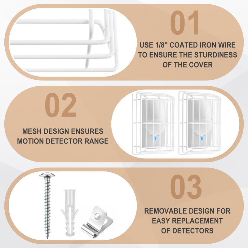 [Australia - AusPower] - Blulu 2 Pcs Motion Detector Wire Cage, 6.2 x 4 x 2.2 Inch Steel Motion Detector Thermostat Damage Stopper Range Technology Protective Steel Wire Guard 6.2 x 4. x 2.2 Inch 