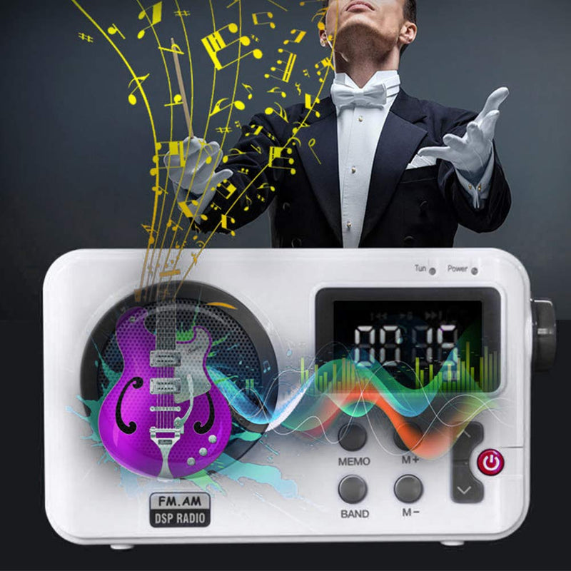 [Australia - AusPower] - Radio - Shower Radio Speaker, AM/FM Radio with LCD Display, Portable Stereo Radio with Earphone Port for Home, Beach, Hot Tub, Bathroom 