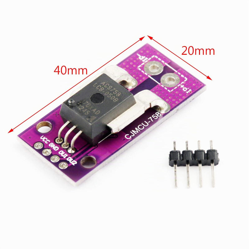 Hailege ACS758 ACS758LCB-050B-PFF-T 50A Linear Current Sensor ACS758LCB Current Module 120 kHz Bandwidth 3-5.5V