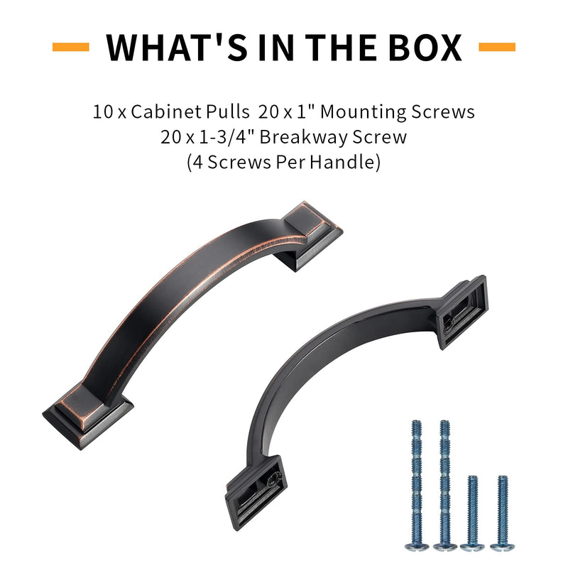 10 Pack 3 inch Cabinet Pulls Oil Rubbed Bronze Cabinet Handles Drawer Pulls for Kitchen Cabinet Cupboard 3 inch（76mm） 10 Pack